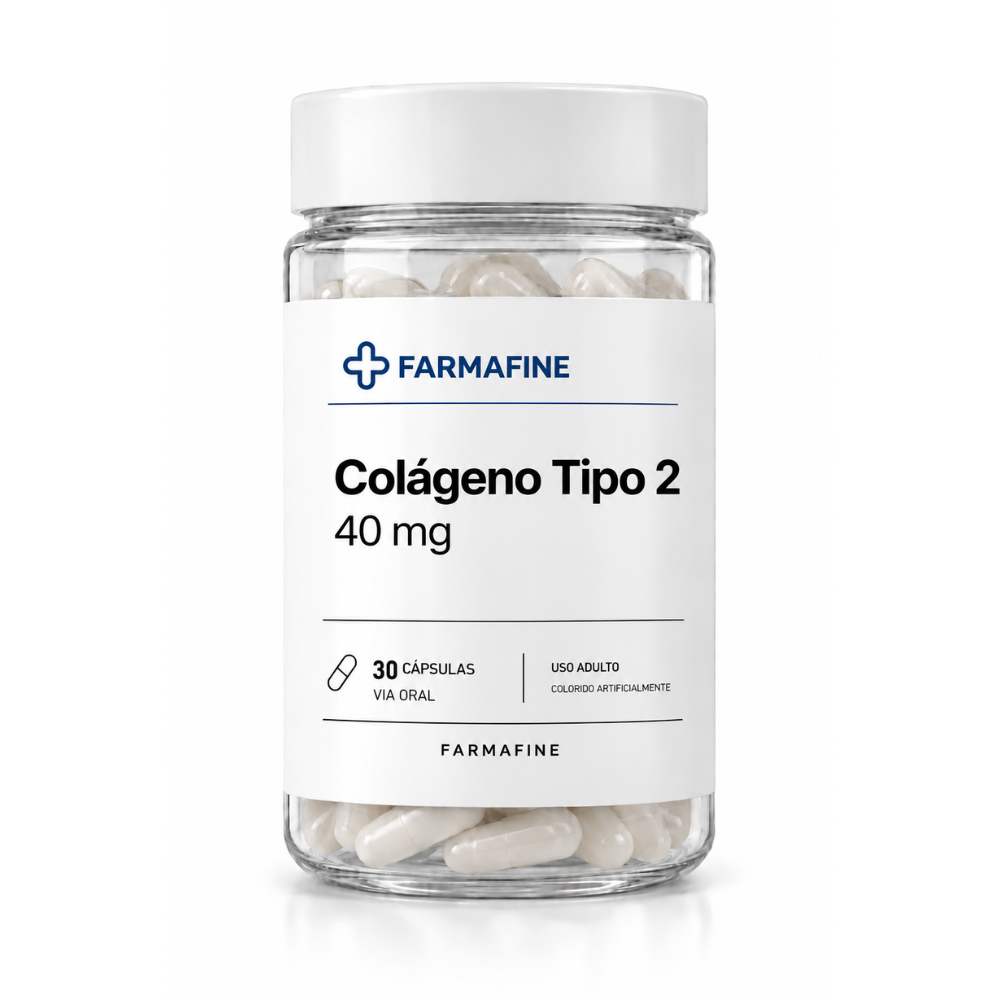 Colágeno Tipo 2 40mg Laboratório Farmafine Com 30 Cápsulas