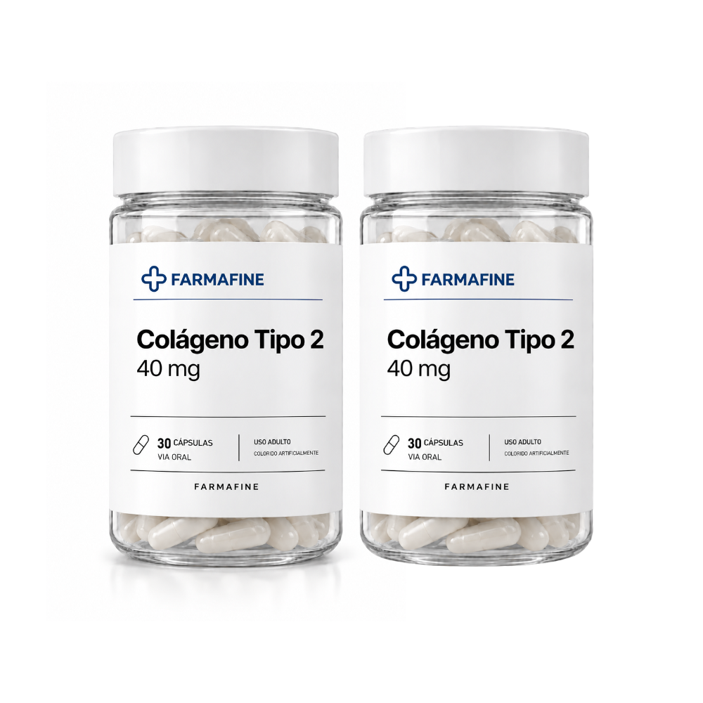 Colágeno Tipo 2 40mg Laboratório Farmafine Com 30 Cápsulas