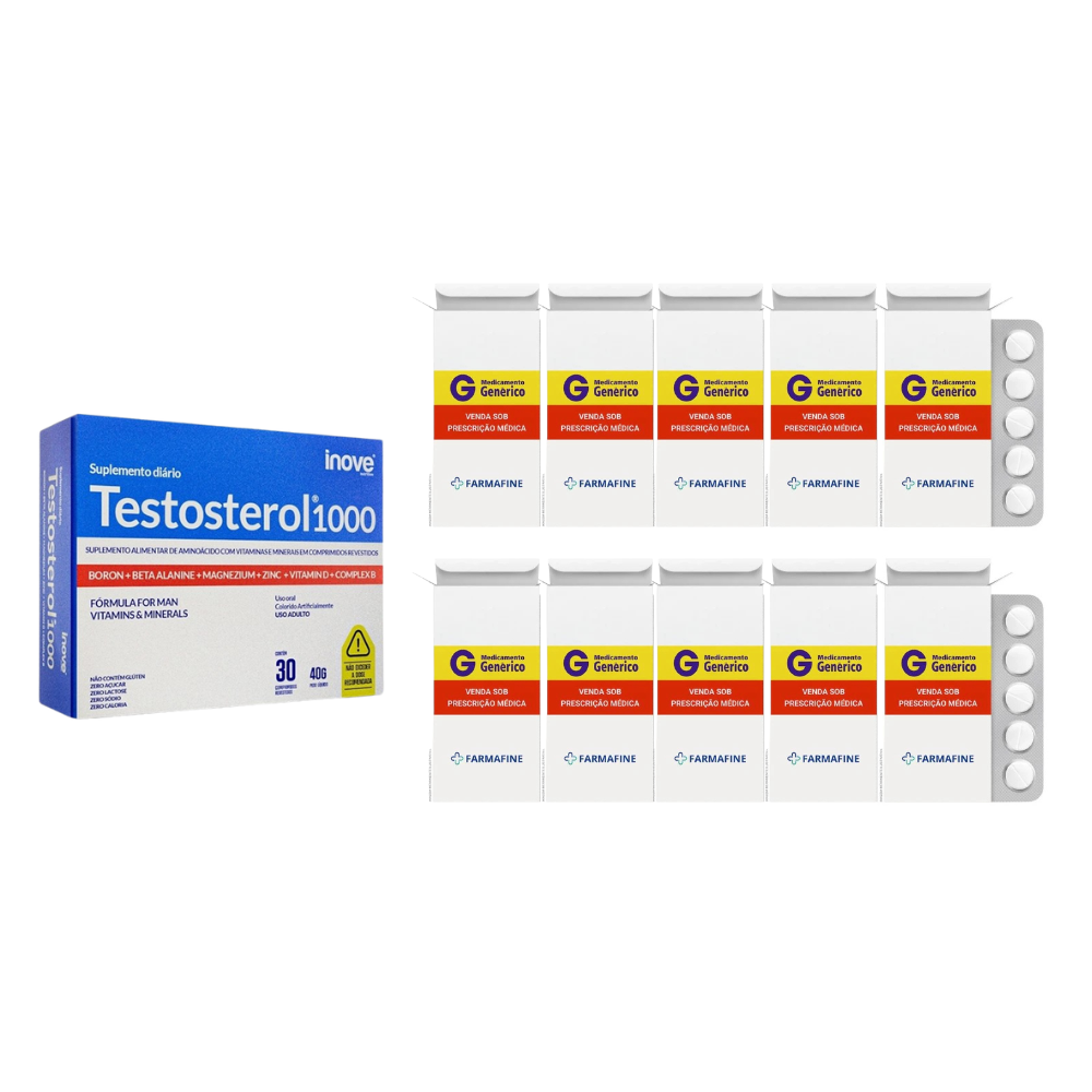 Kit Tadalafila Germed Diário 5mg + Testosterol 1000 Com 30 Comprimidos