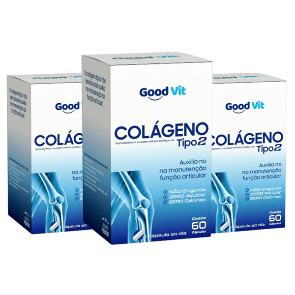 Kit 3 Caixas | Colágeno Tipo 2 com 60 Cápsulas para Articulações e Cartilagem - farmafine.com.br