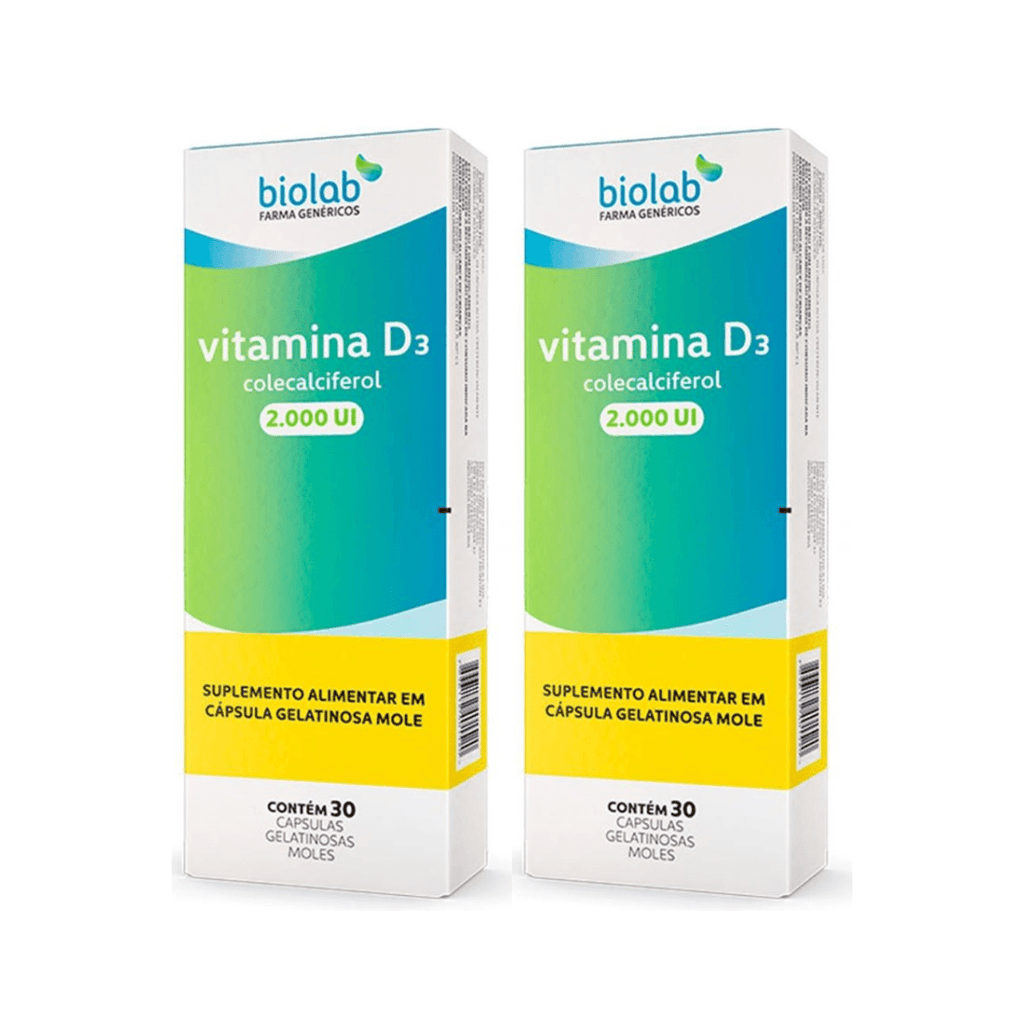 Vitamina D3 2000ui Biolab 30 Cápsulas - farmafine.com.br