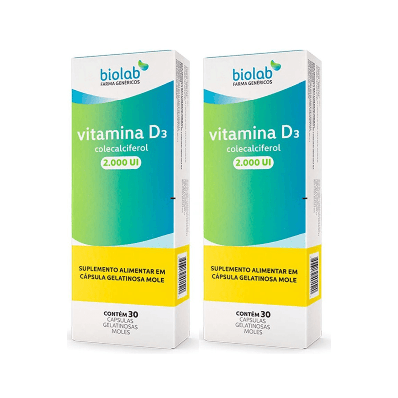 Vitamina D3 2000ui Biolab 30 Cápsulas - farmafine.com.br