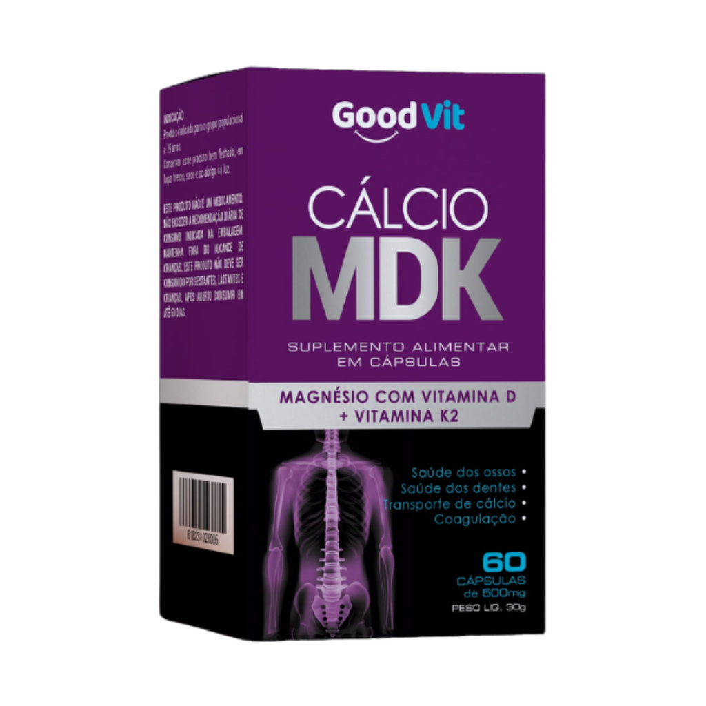 Cálcio Mdk 500mg com 60 Cápsulas - farmafine.com.br