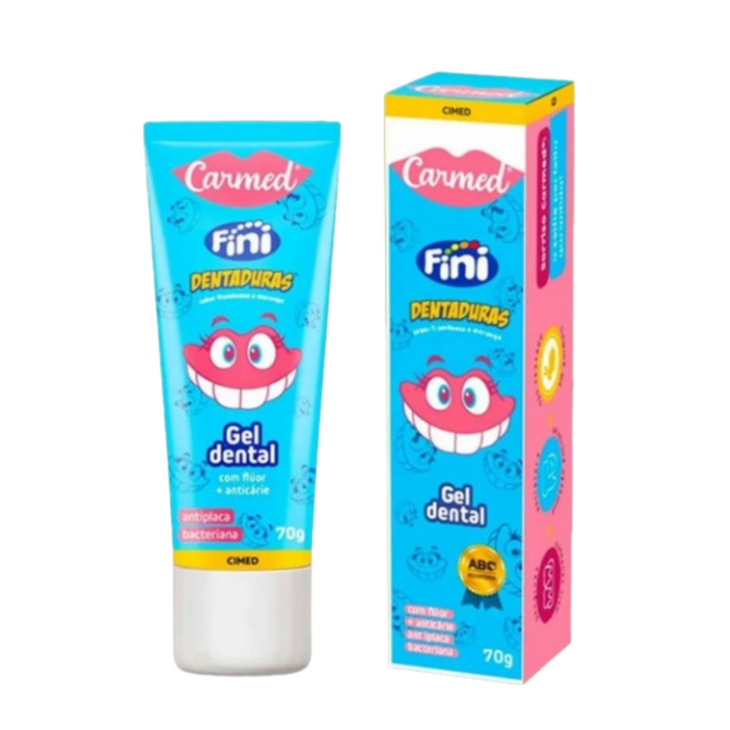 Carmed Fini Gel Dental Com Fluor Sabor Dentadura Cimed 70g