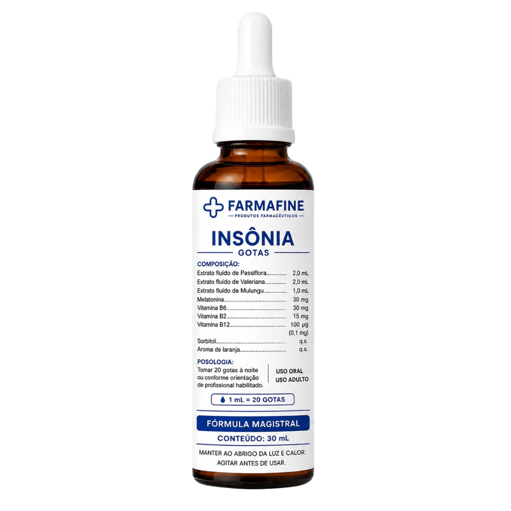 Fórmula para Insônia em Gotas 30ml Laboratório Farmafine
