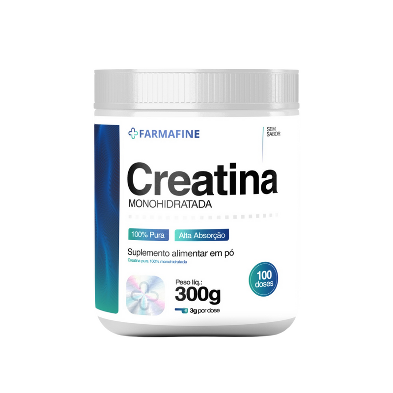 Creatina Pura 300g Farmafine – Acompanha Laudo de Pureza