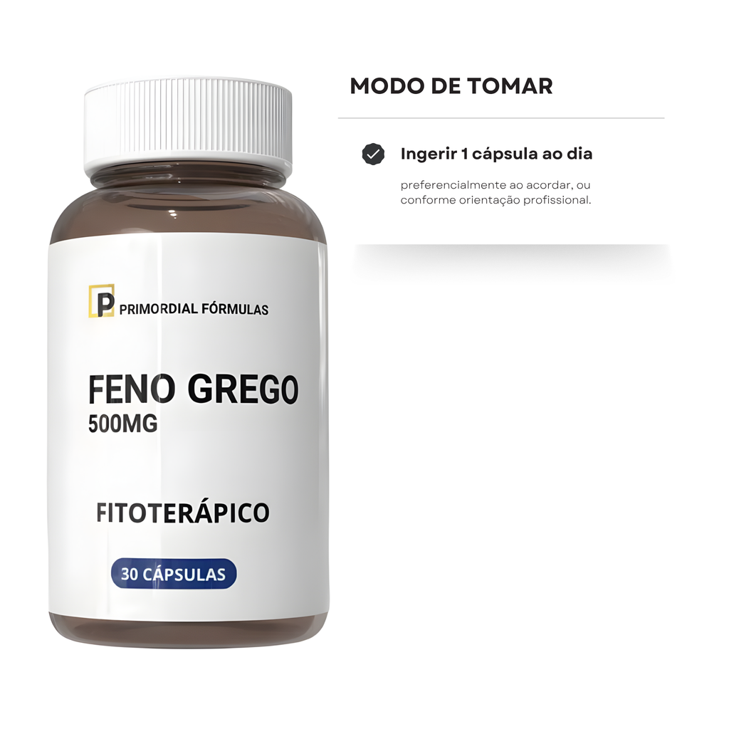 Feno Grego Concentrado 500mg Com 30 Cápsulas Primordial Formulas