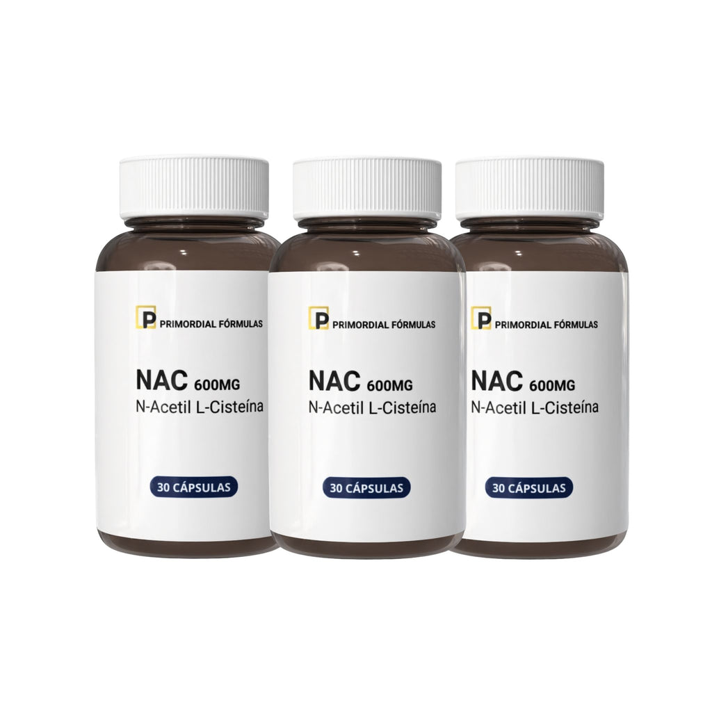 NAC N-Acetil L-Cisteína - 600mg - Primordial Fórmulas - 30 Cápsulas