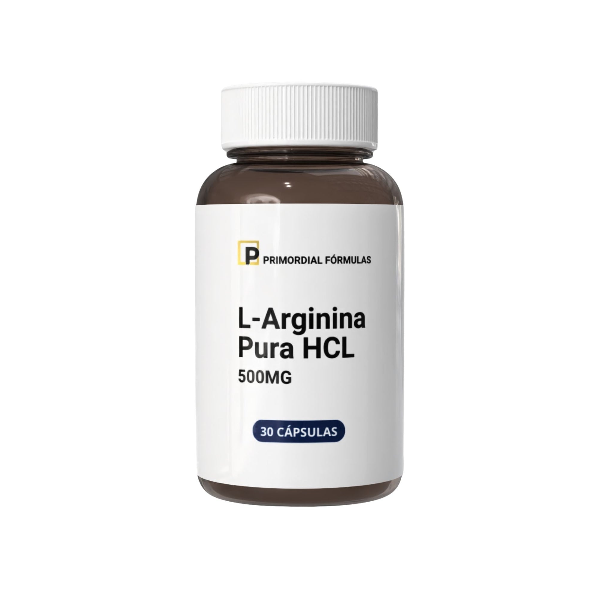 L-Arginina Pura HCL 500mg Primordial Fórmulas Com 30 Cápsulas