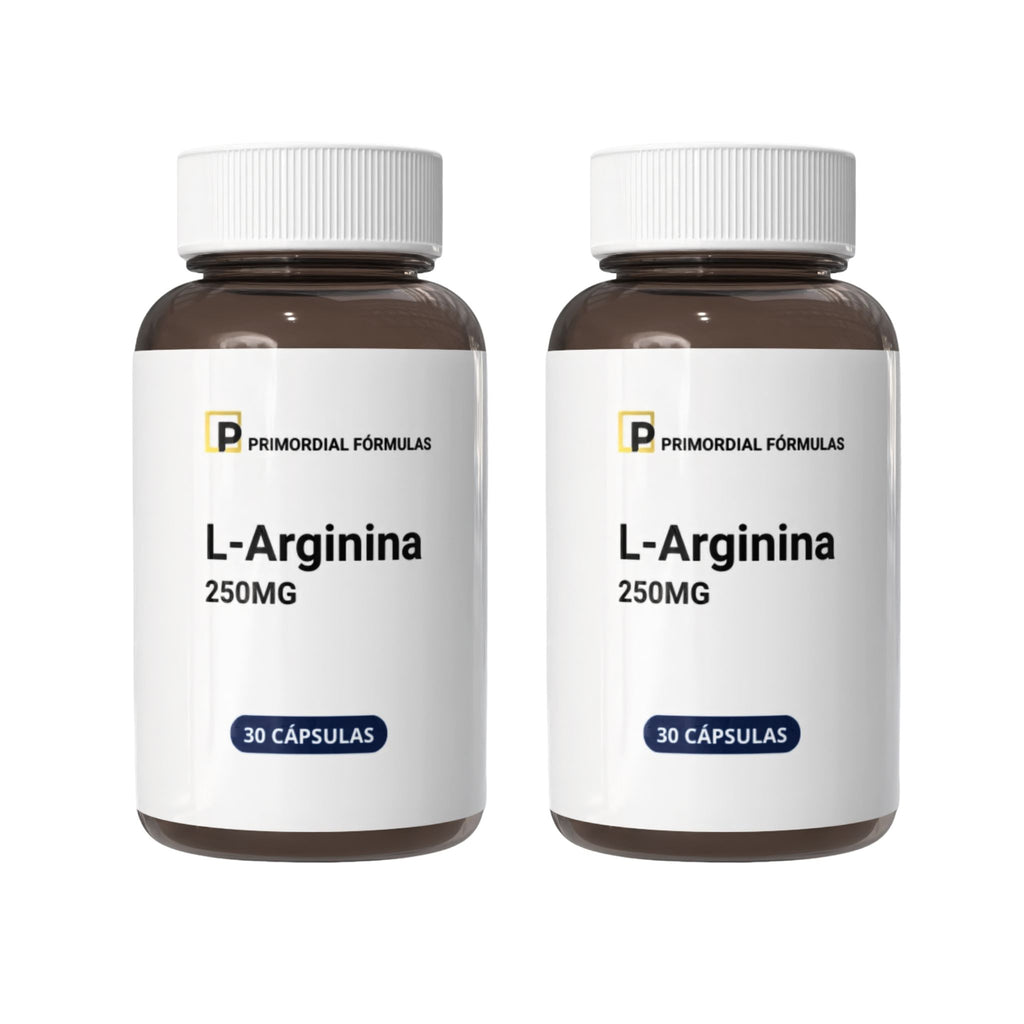 L-Arginina Pura 250mg Primordial Fórmulas Com 30 Cápsulas