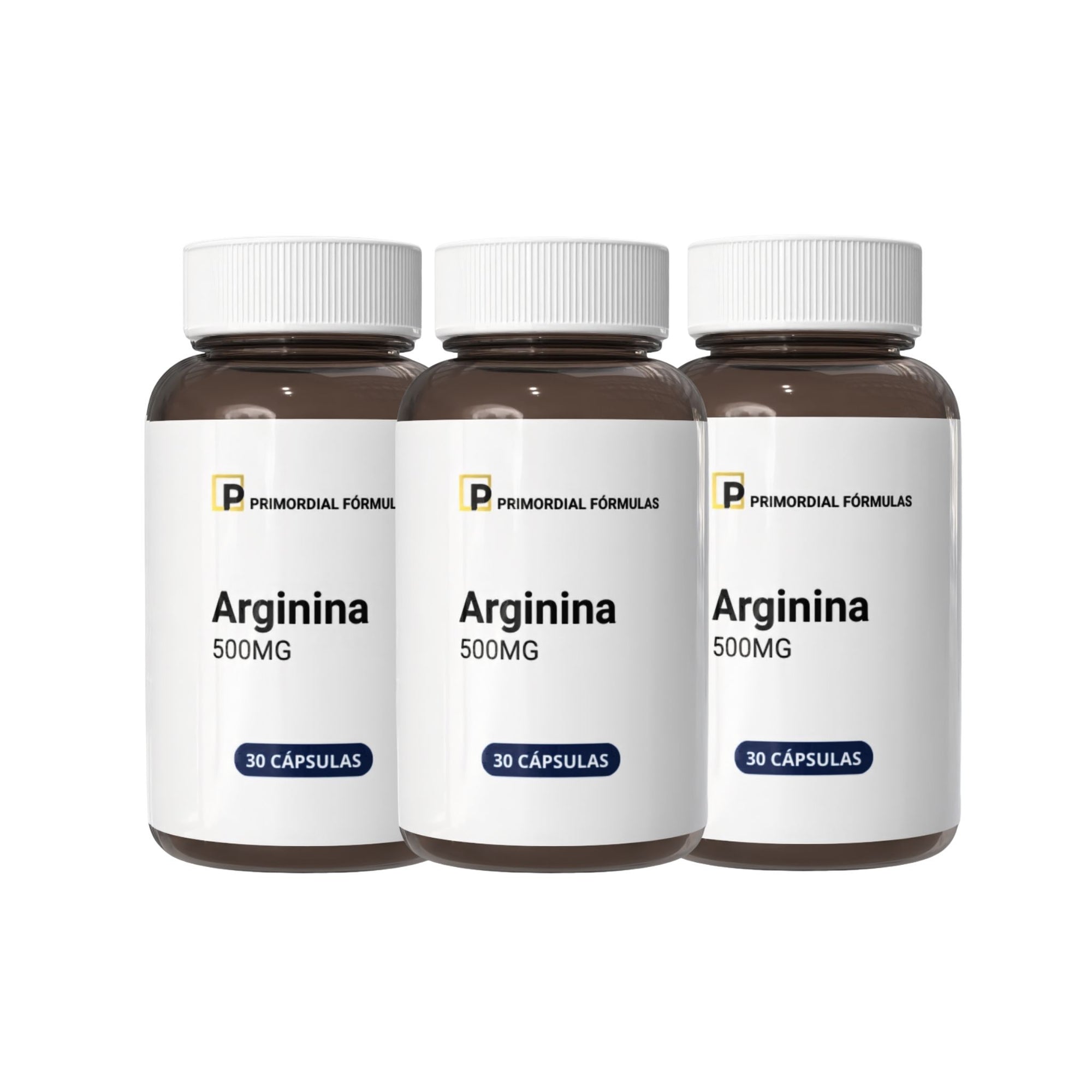 L- Arginina  500mg Primordial Fórmulas Com 30 Cápsulas