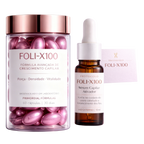 FOLI-X100 60 Cápsulas + Sérum Capilar Suplemento para Cabelo Uso Diário