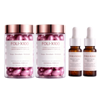 FOLI-X100 60 Cápsulas + Sérum Capilar Suplemento para Cabelo Uso Diário