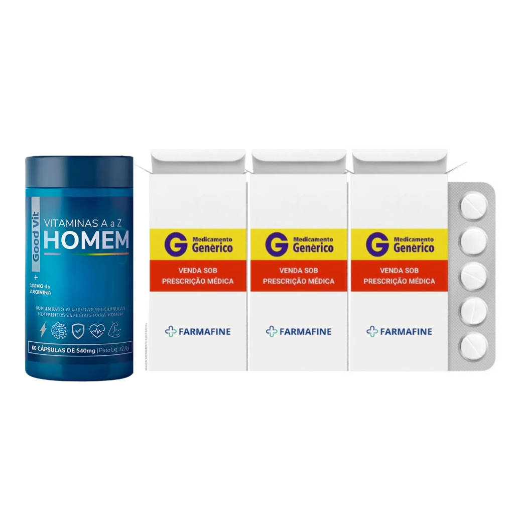 Kit Tadalafila Eurofarma Diário | Vitamina Homem Com Arginina Com 60 Cápsulas