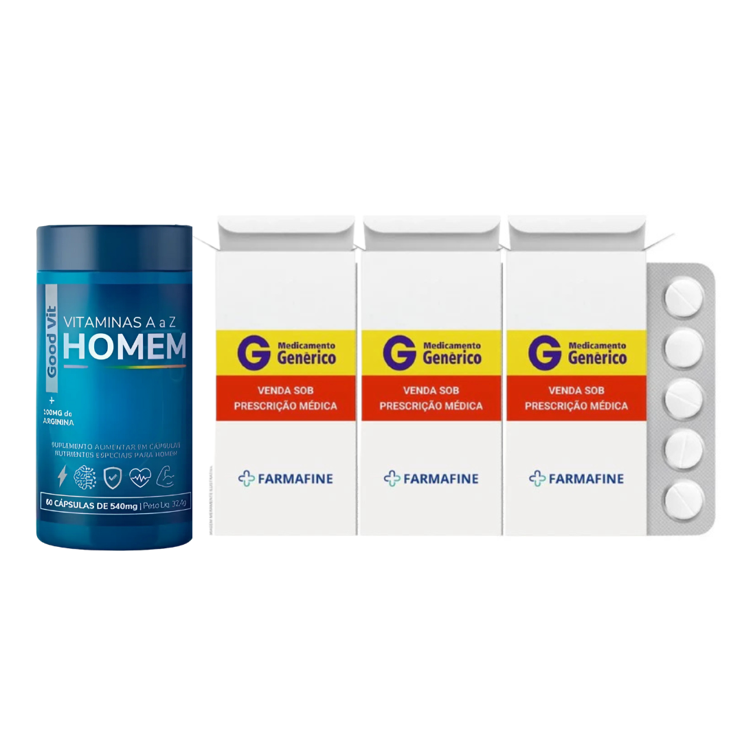 Kit Tadalafila Eurofarma Diário | Vitamina Homem Com Arginina Com 60 Cápsulas