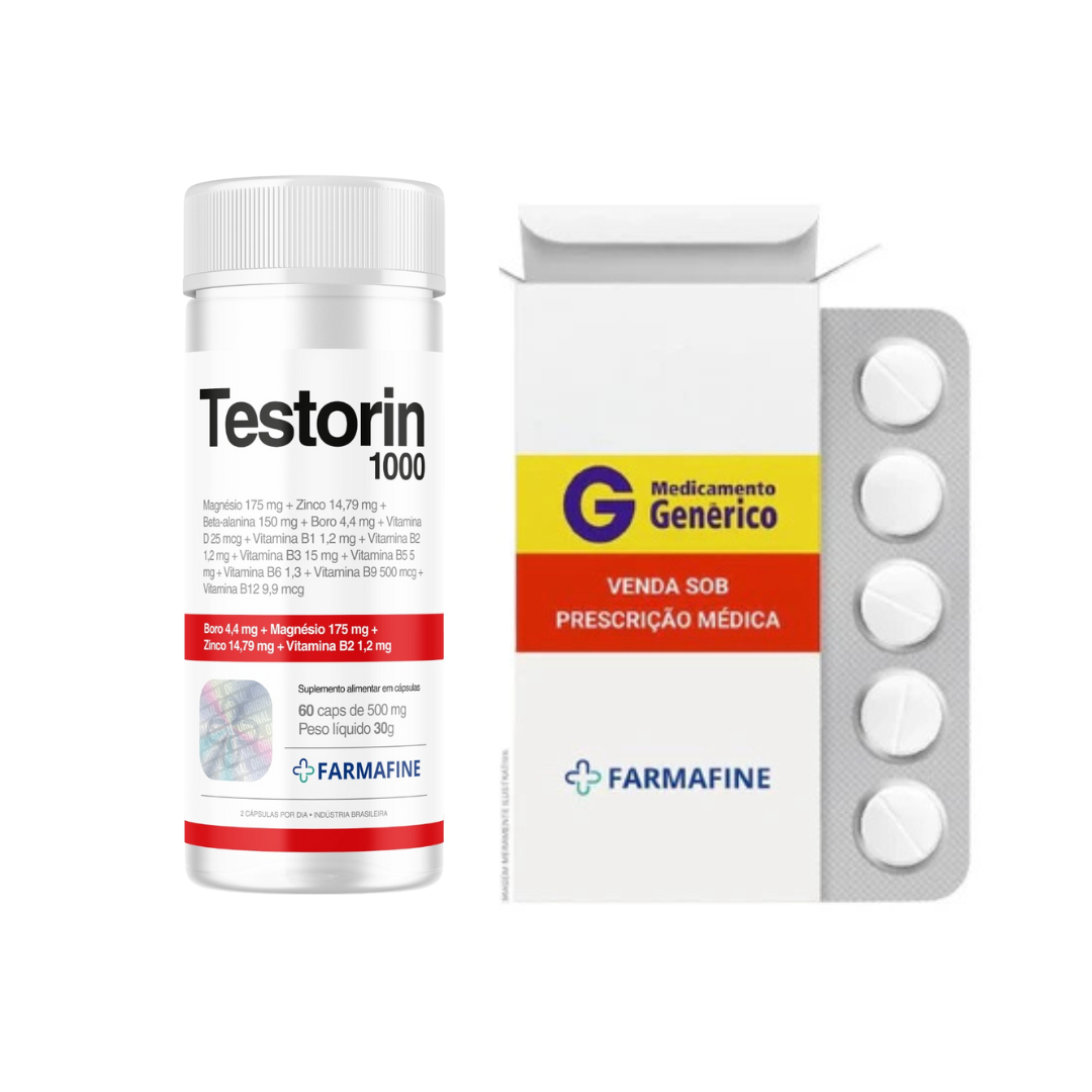 Kit Tadalafila Ems 20mg Com 60 Comprimidos + Testorin 1000 Com 60 Cáps ...