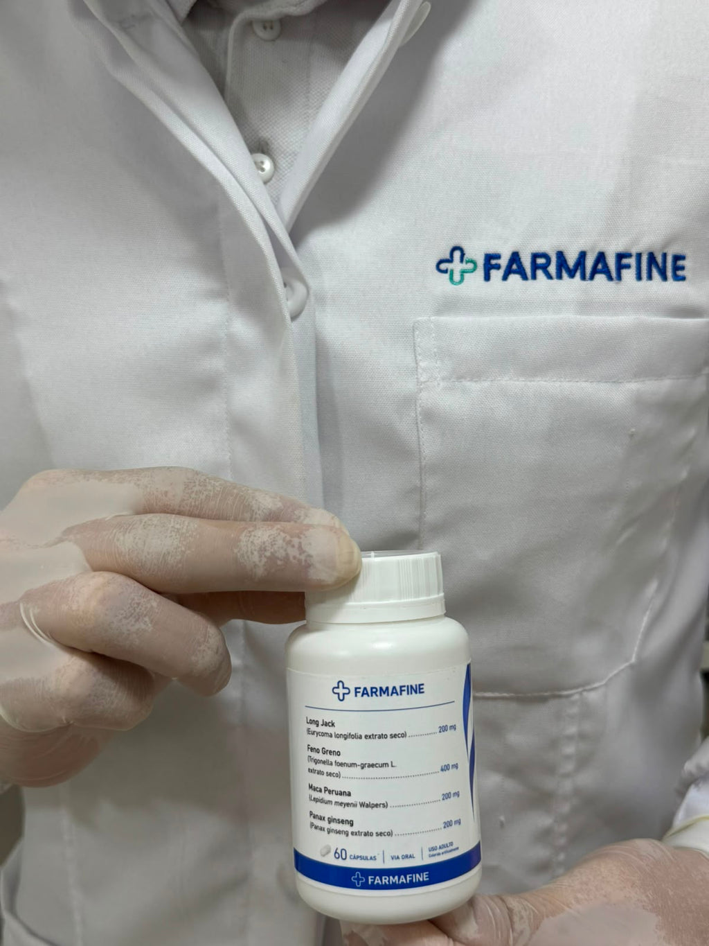Fórmula Masculina 1000 mg | Long Jack + Feno Grego + Maca Peruana + Panax Ginseng | Fórmula Exclusiva da Farmafine