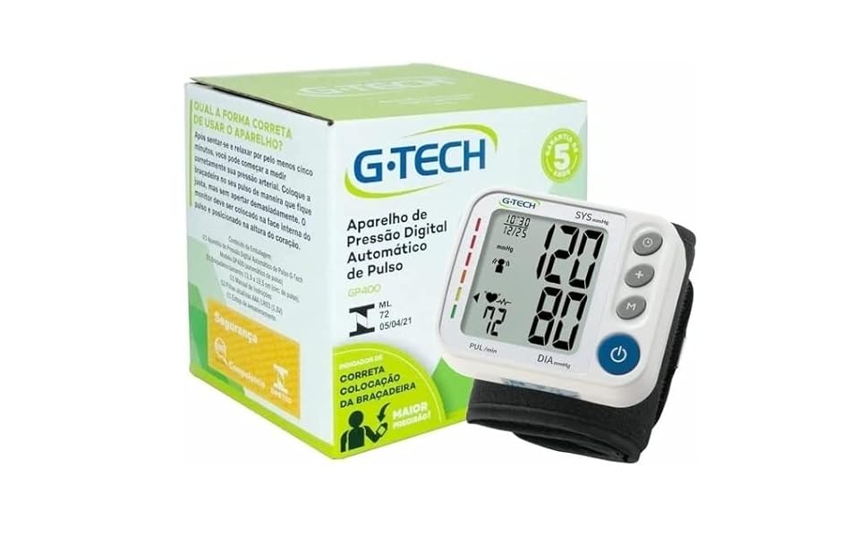 Aparelho De Pressão Digital Pulso G-tech Gp400