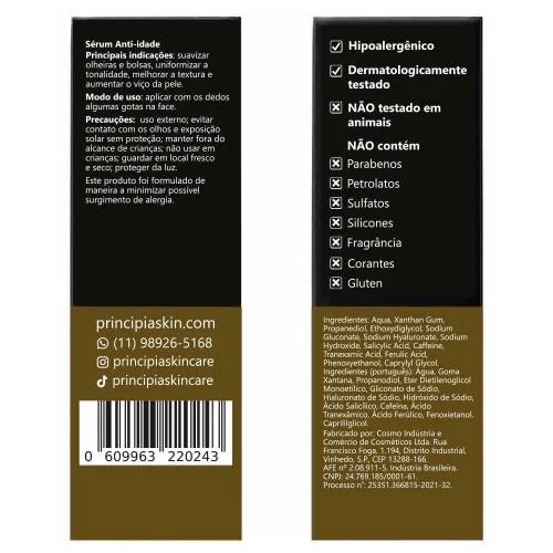 Kit Principia Anti-manchas: Sérum Ácido Tranexâmico Mix-2 + Vitamina C Vc-95 + Niacinamida Nc-10