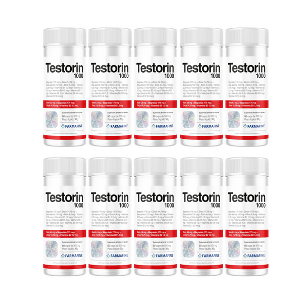 Kit 10 Testorin1000 Com 60 Cápsulas Revestida