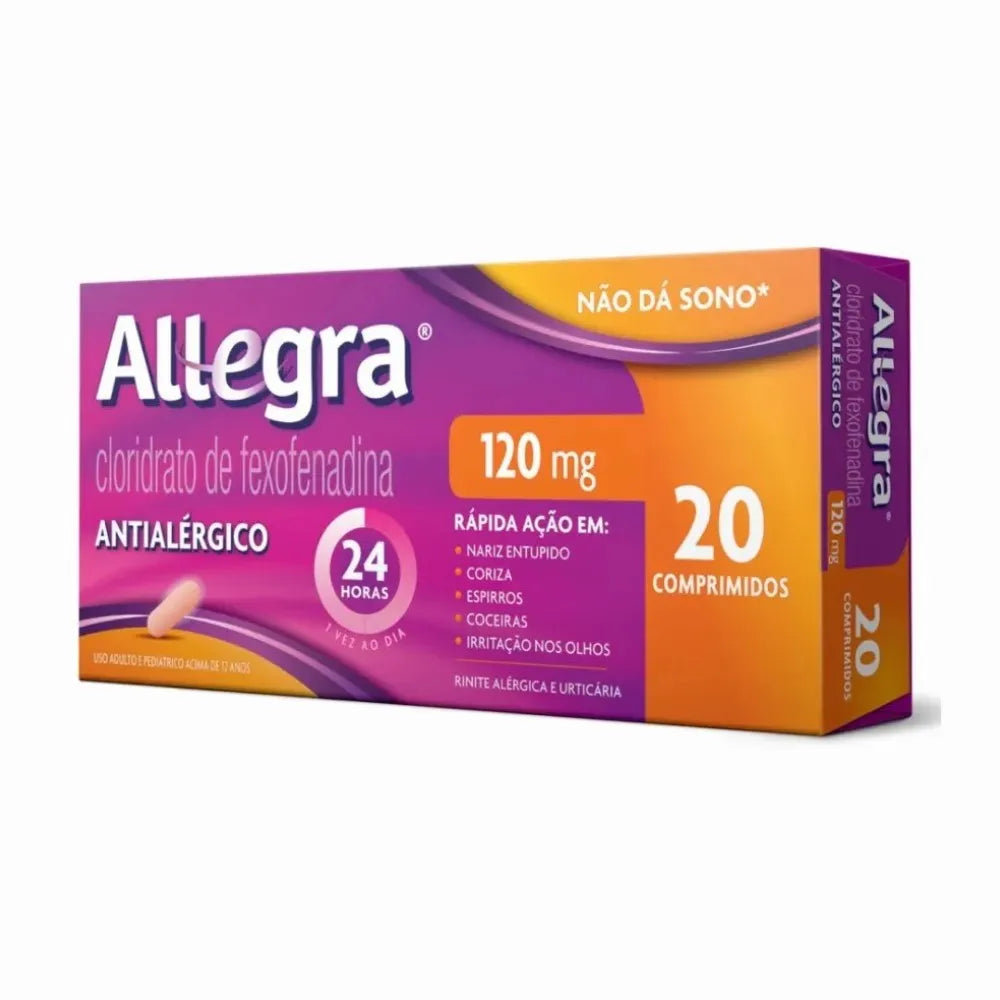 Antialérgico Allegra 120mg Sanofi 20 Comprimidos